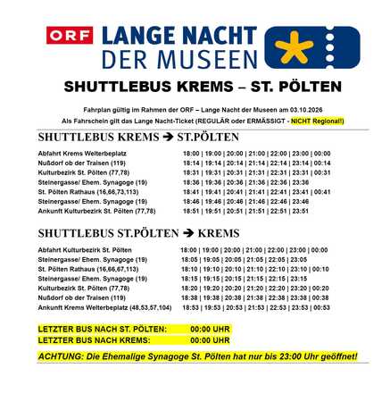 Busfahrplan St. Pölten - Krems / Änderungen vorbehalten!